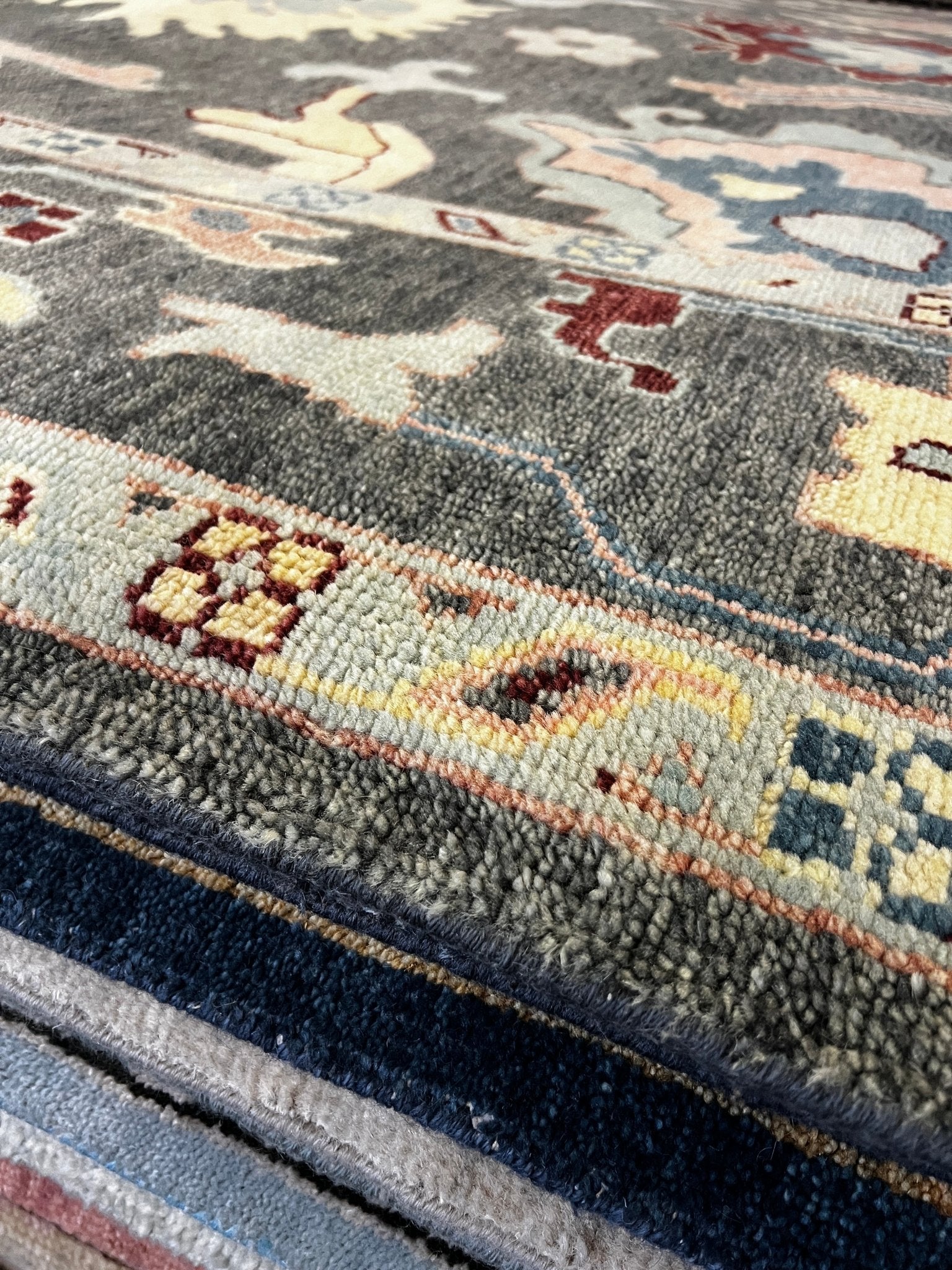 Florinda 9x12.3 Hand-Knotted Grey Oushak | Banana Manor Rug Factory Outlet