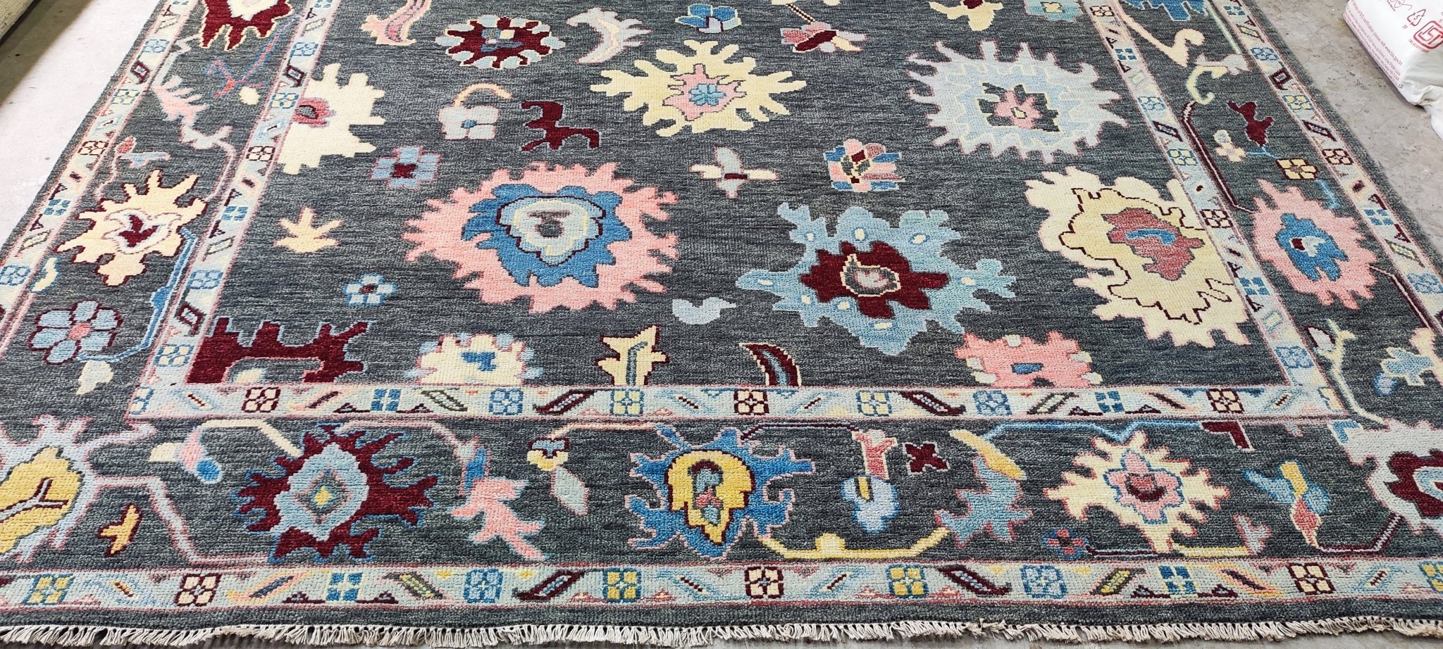 Florinda 9x12.3 Hand-Knotted Grey Oushak | Banana Manor Rug Factory Outlet