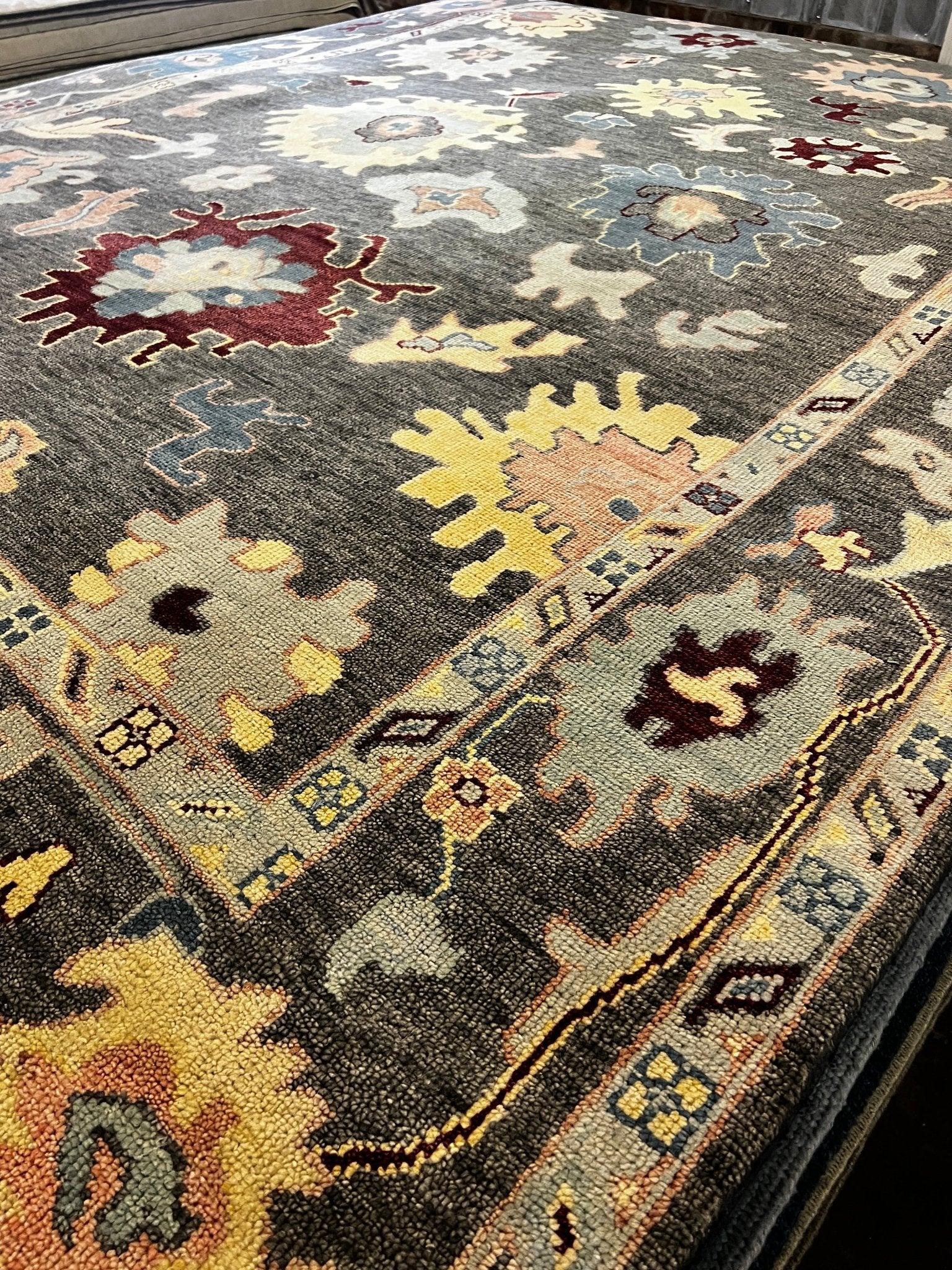 Florinda 9x12.3 Hand-Knotted Grey Oushak | Banana Manor Rug Factory Outlet