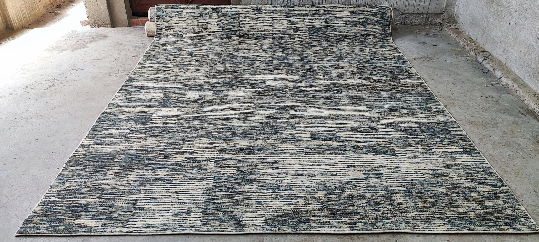 Ford 8x10 Hand-Knotted Light Blue Mutli Cut Pile | Banana Manor Rug Factory Outlet