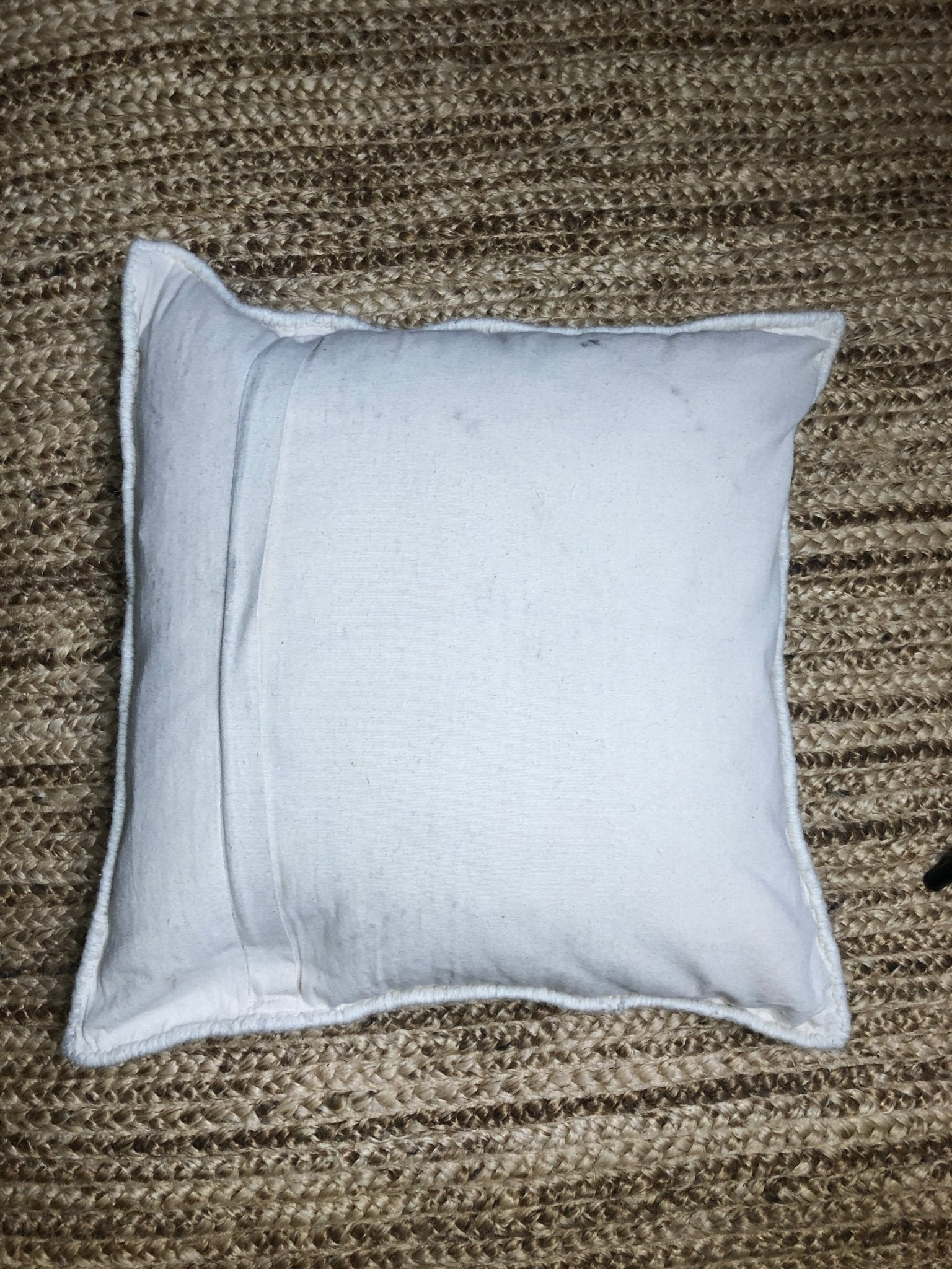 Fortuna Brown, Tan, and Blue Handwoven Pillow | Banana Manor Rug Company
