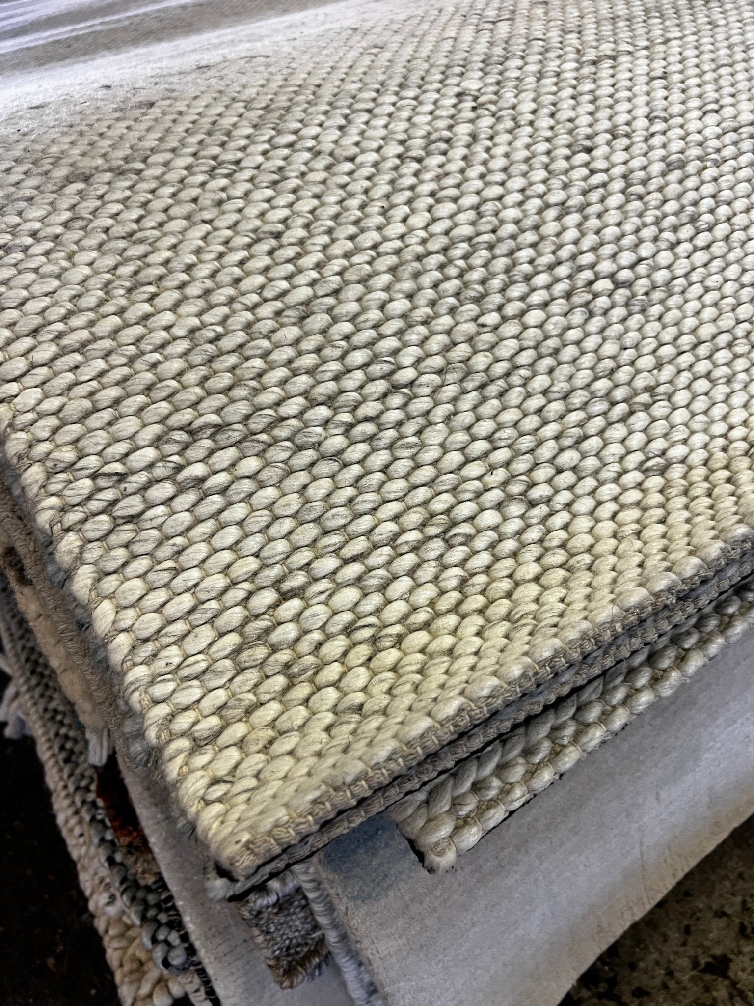 Frank 7.6x10.3 Handwoven Wool Durrie Natural Beige | Banana Manor Rug Factory Outlet