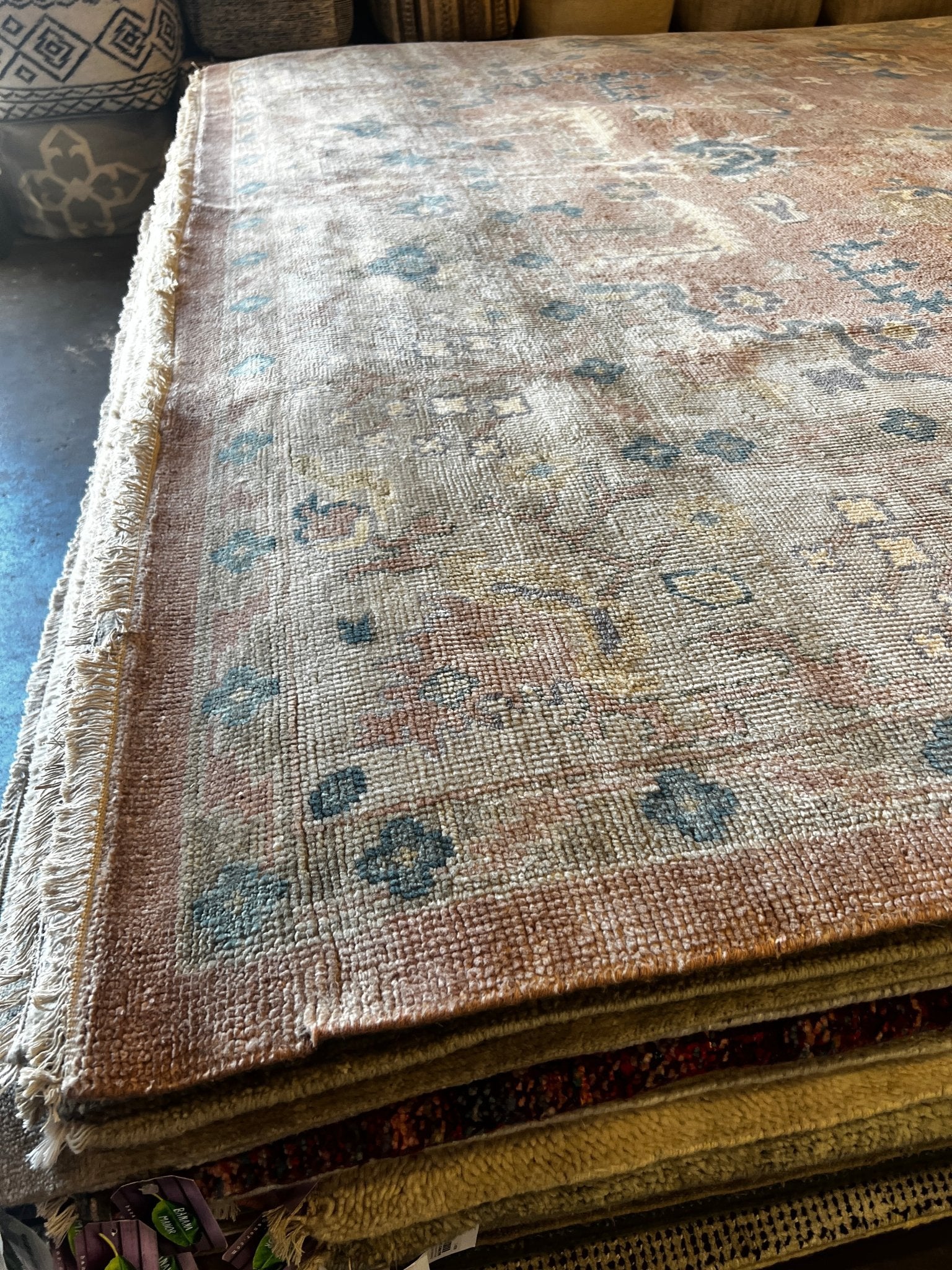 Gabriela 10x13.9 Hand-Knotted Rust & Beige Oushak | Banana Manor Rug Factory Outlet