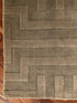 Gandhi Gray Geometric Loom Knotted High-Low Viscose Rug | Banana Manor Rug Company