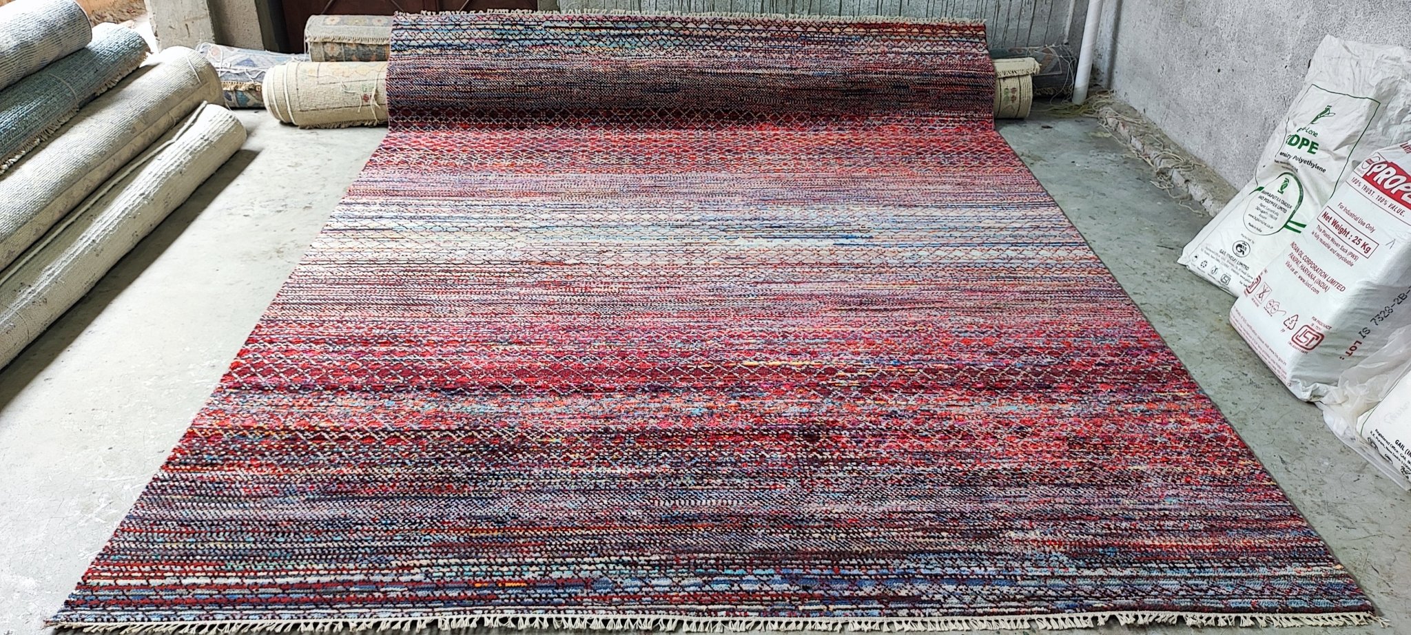 Garko 8x10.3 Hand-Knotted Red Mix Modern | Banana Manor Rug Factory Outlet