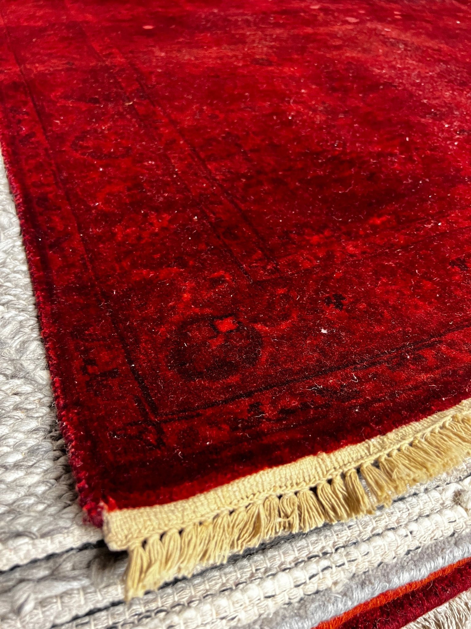 Geertruida 4x5.9 Over Dyed Red All Over | Banana Manor Rug Factory Outlet
