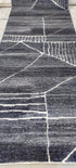 George 2.9x8.3 Hand-Knotted Charcoal Cut Pile Runner | Banana Manor Rug Factory Outlet