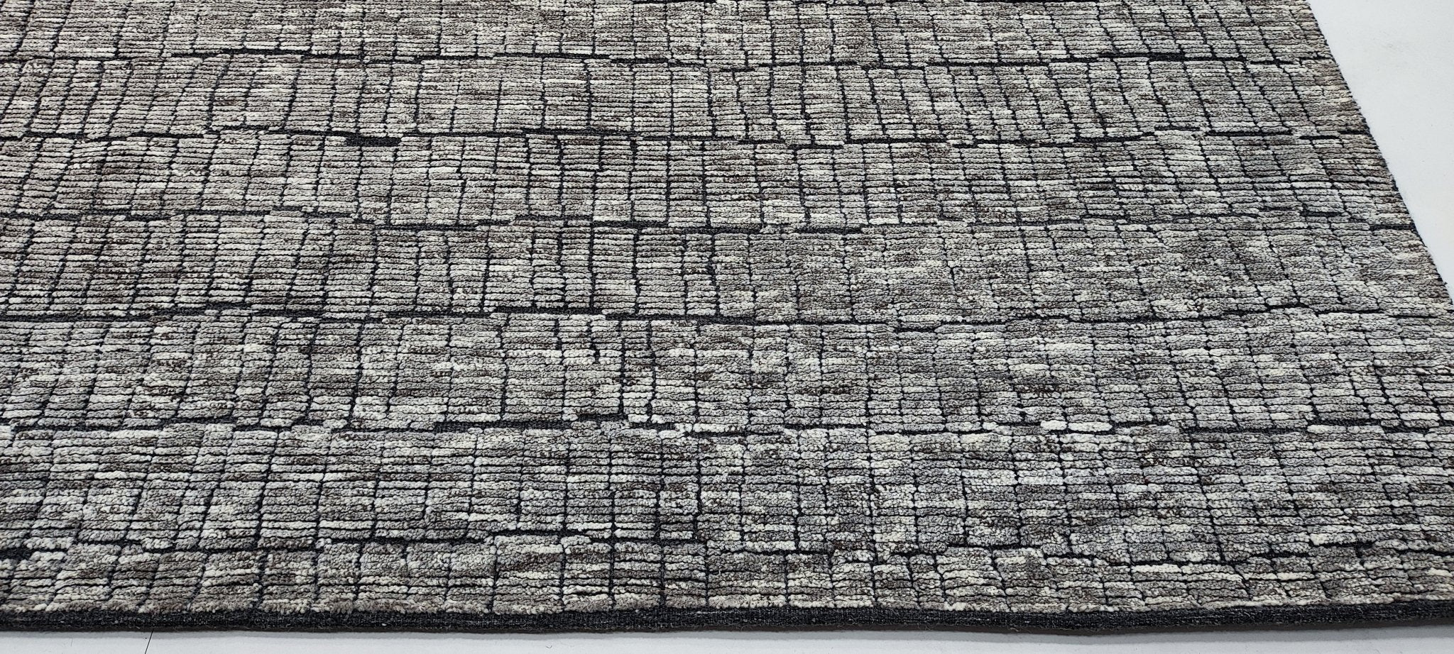 Gerry 9.3x12 Hand-Knotted Dark Grey & Grey High Low | Banana Manor Rug Factory Outlet