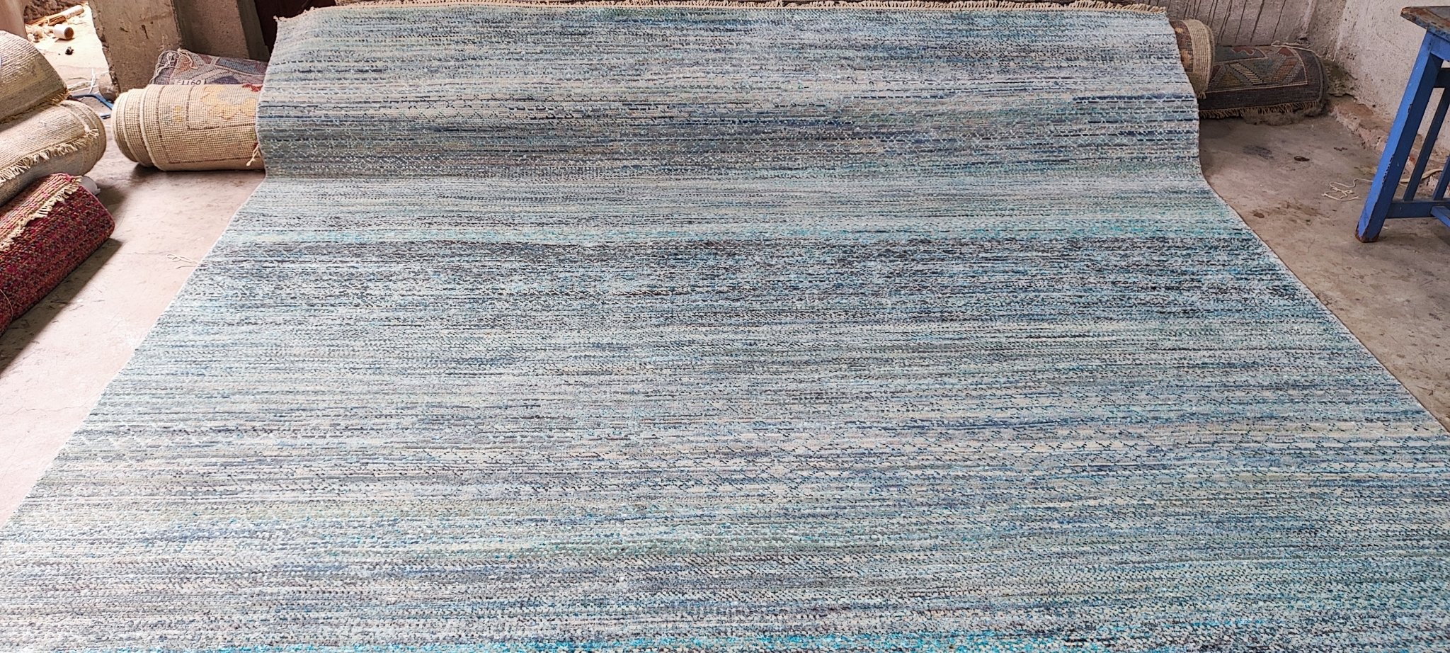 Gert 9x12 Hand-Knotted Blue Mix Modern | Banana Manor Rug Factory Outlet