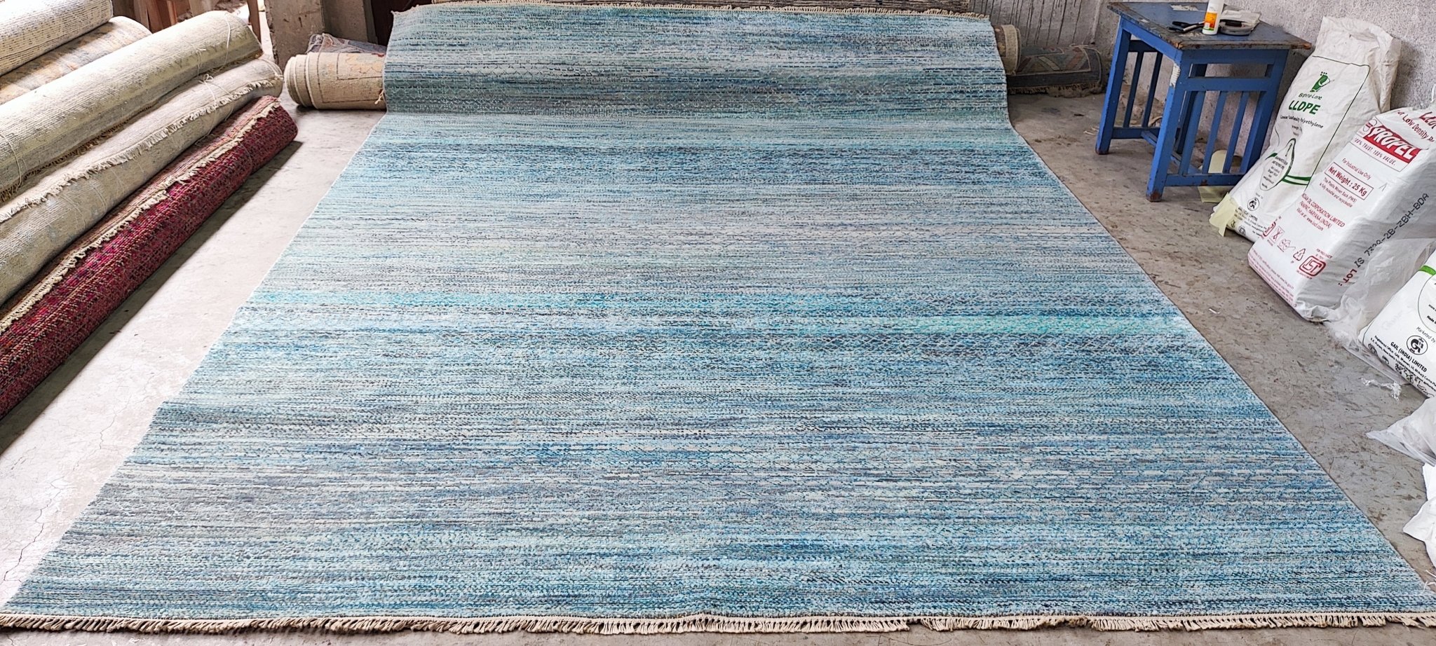 Gert 9x12 Hand-Knotted Blue Mix Modern | Banana Manor Rug Factory Outlet