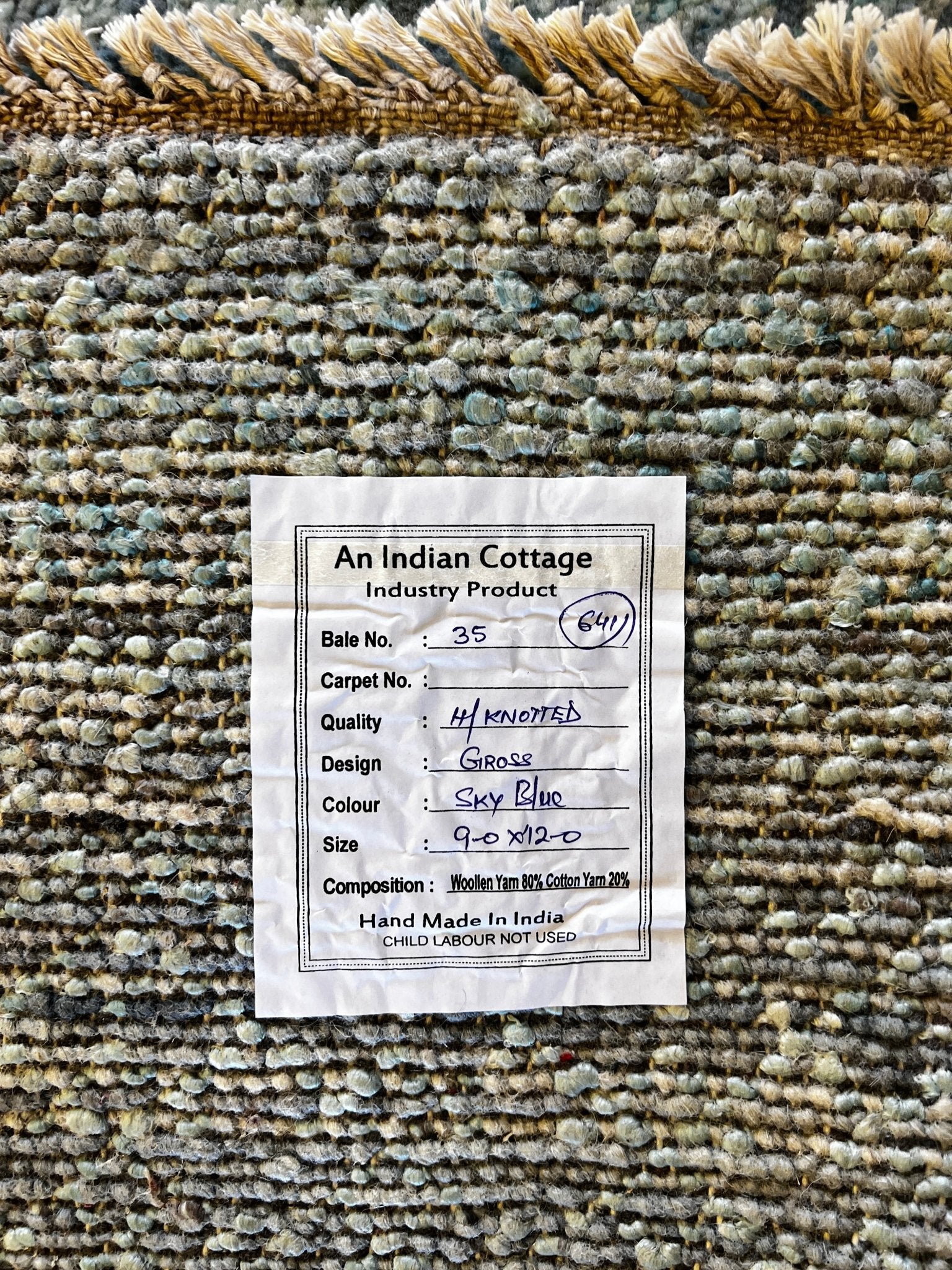 Gert 9x12 Hand-Knotted Blue Mix Modern | Banana Manor Rug Factory Outlet