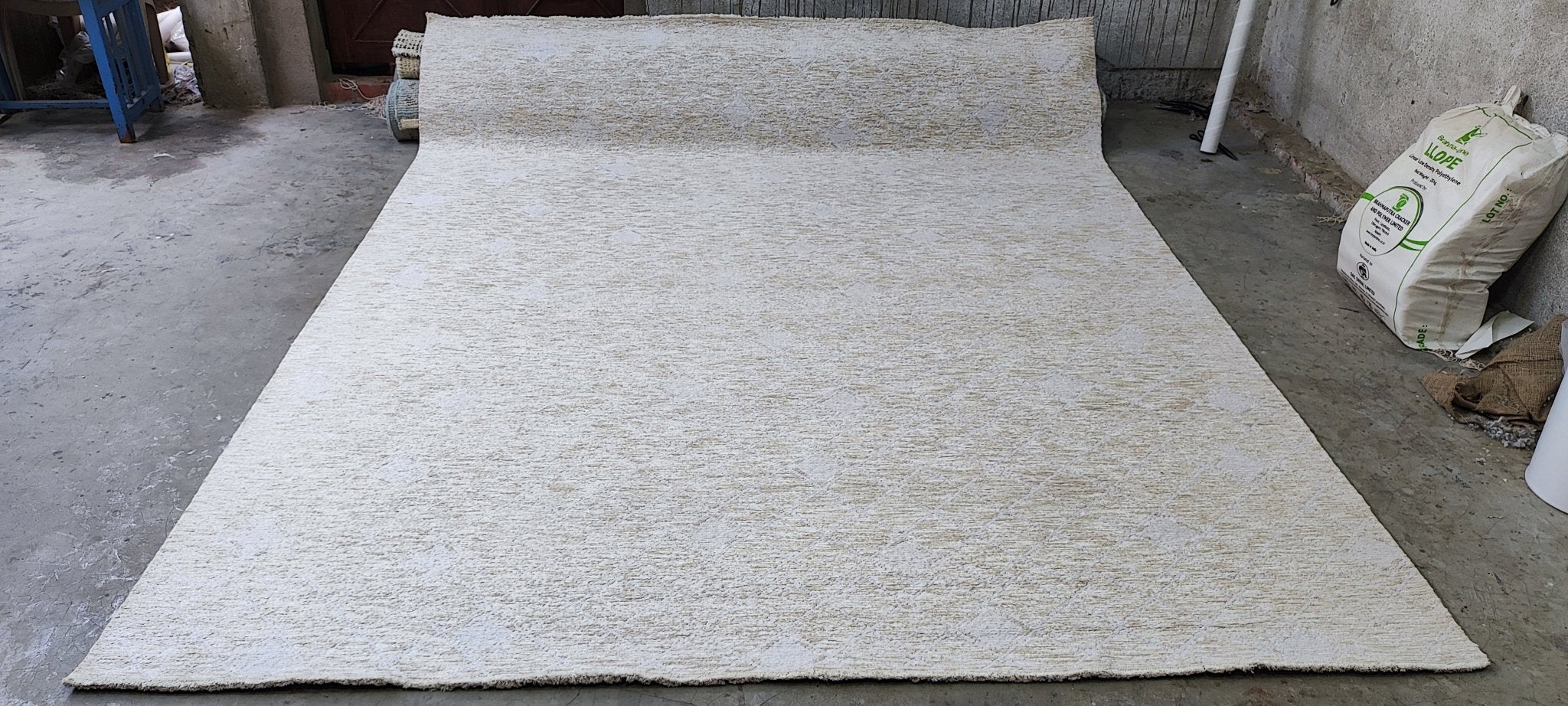 Gia 7.9x9.6 Beige & Ivory Abstract Oushak | Banana Manor Rug Factory Outlet