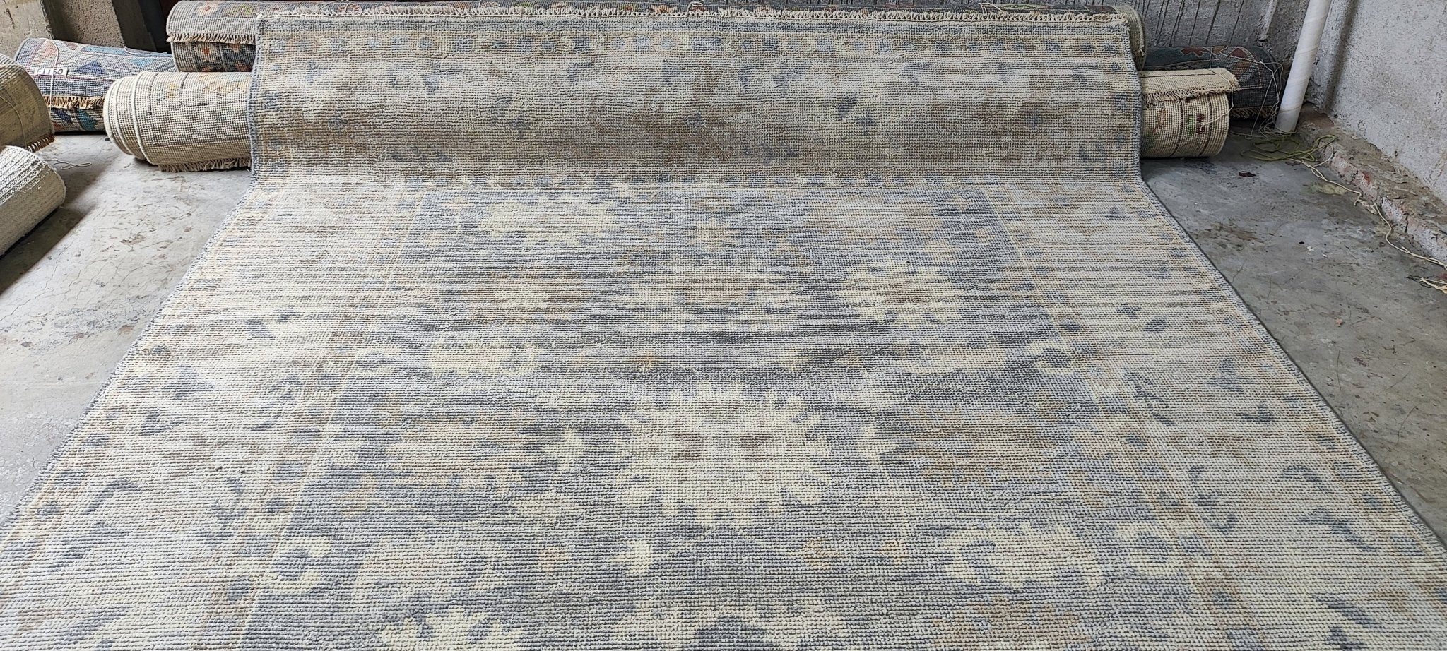 Gina 8x10.3 Hand-Knotted Silver & Grey Oushak | Banana Manor Rug Factory Outlet