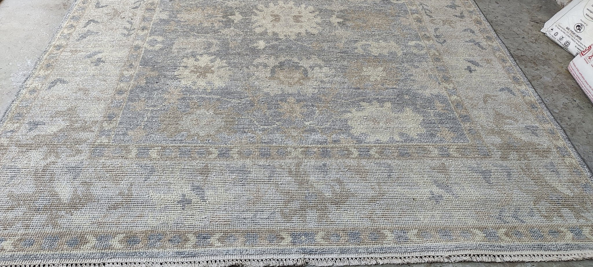 Gina 8x10.3 Hand-Knotted Silver & Grey Oushak | Banana Manor Rug Factory Outlet