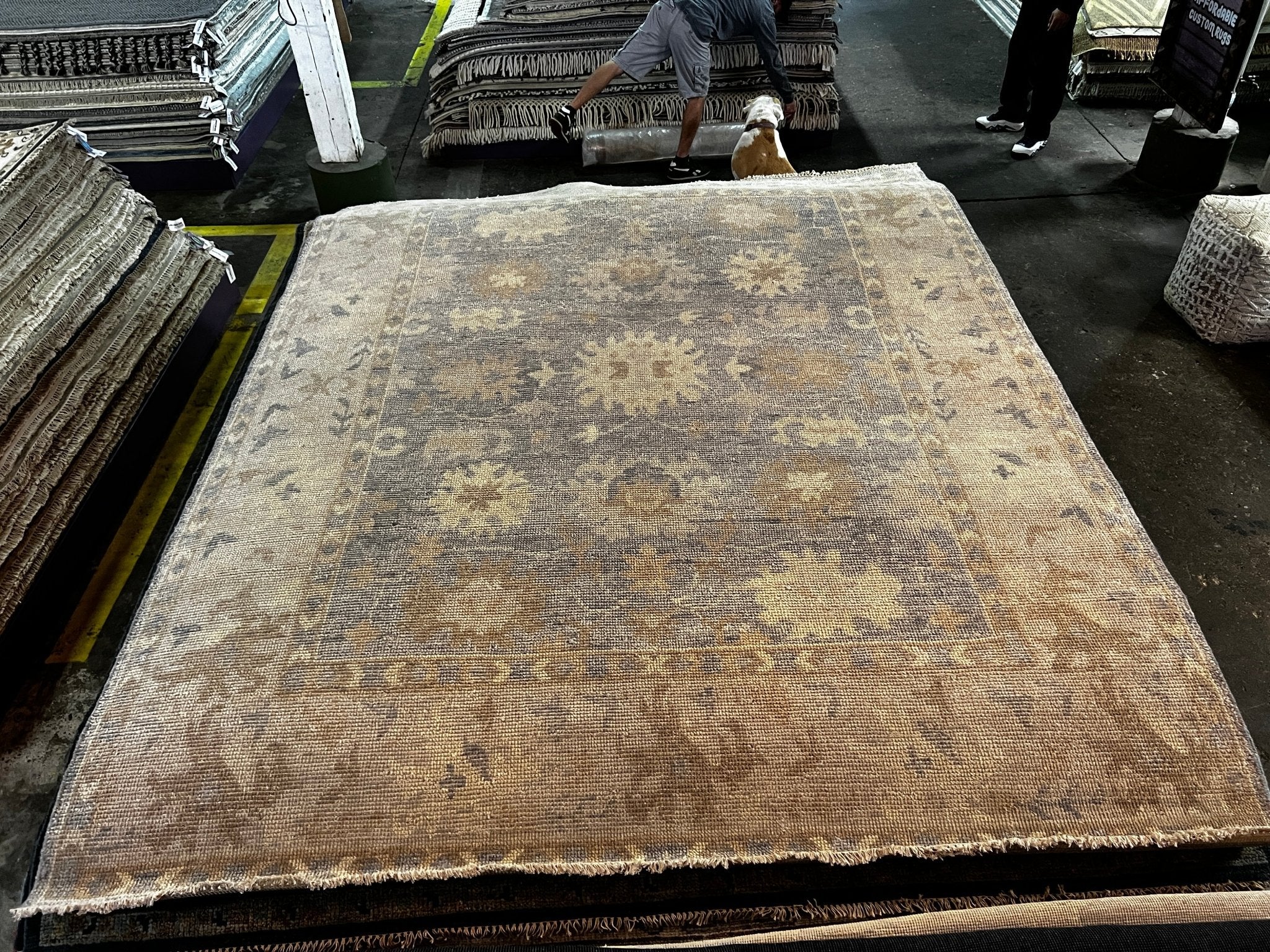 Gina 8x10.3 Hand-Knotted Silver & Grey Oushak | Banana Manor Rug Factory Outlet