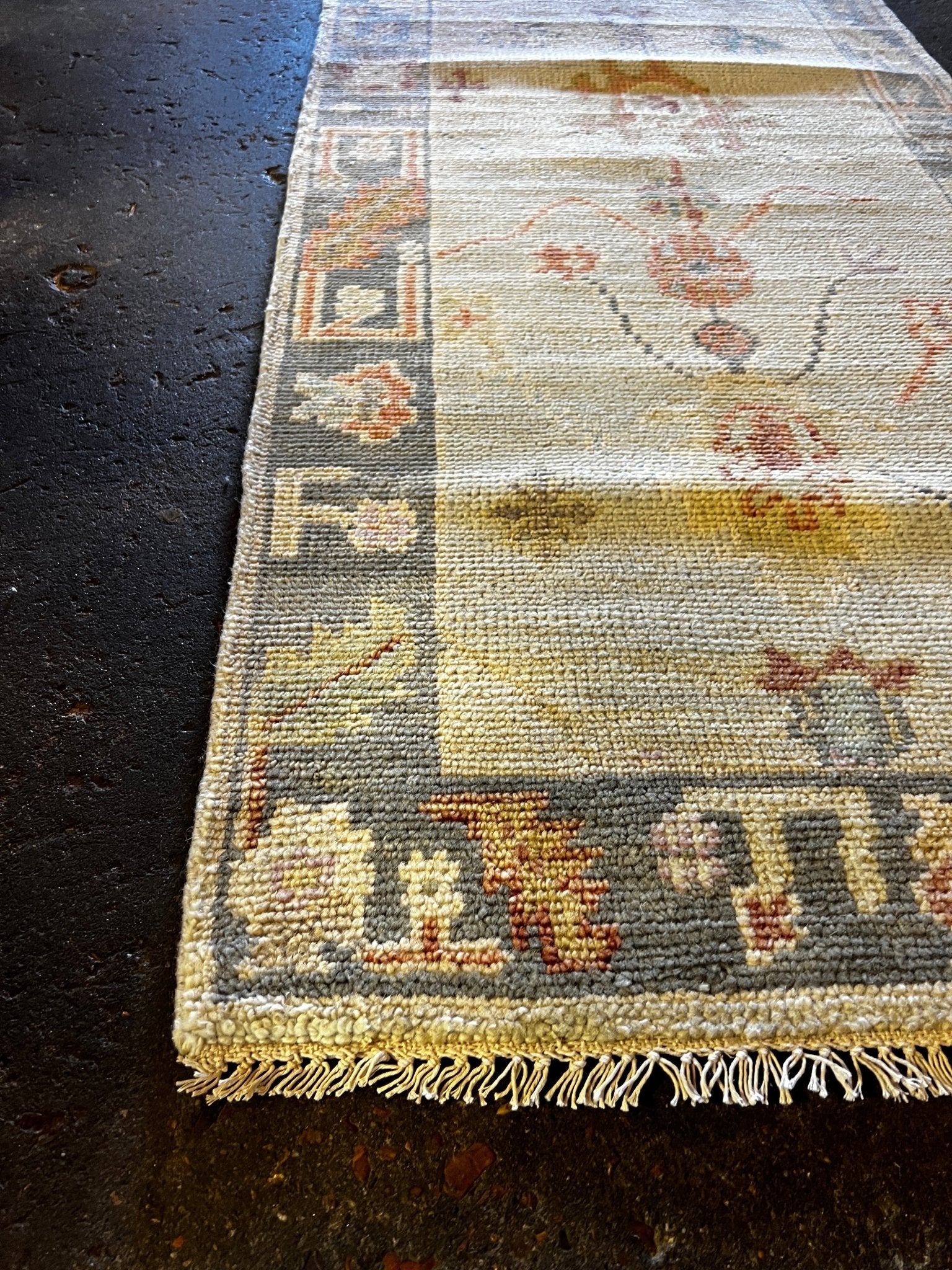 Ginette Hand-Knotted Grey Turkish Oushak Runner (Multiple Sizes) | Banana Manor Rug Factory Outlet