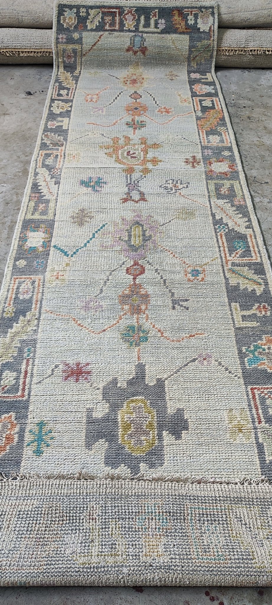 Ginette Hand Knotted Grey Turkish Oushak Runner (Multiple Sizes) | Banana Manor Rug Factory Outlet