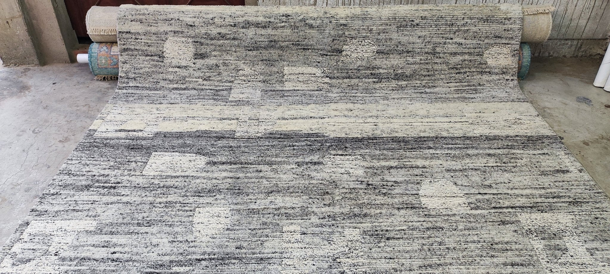 Ginevra 7.9x9.9 Natural Grey Abstract Oushak | Banana Manor Rug Factory Outlet