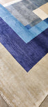 Giordana 8x9.9 Beige & Blue Hand Knotted | Banana Manor Rug Factory Outlet