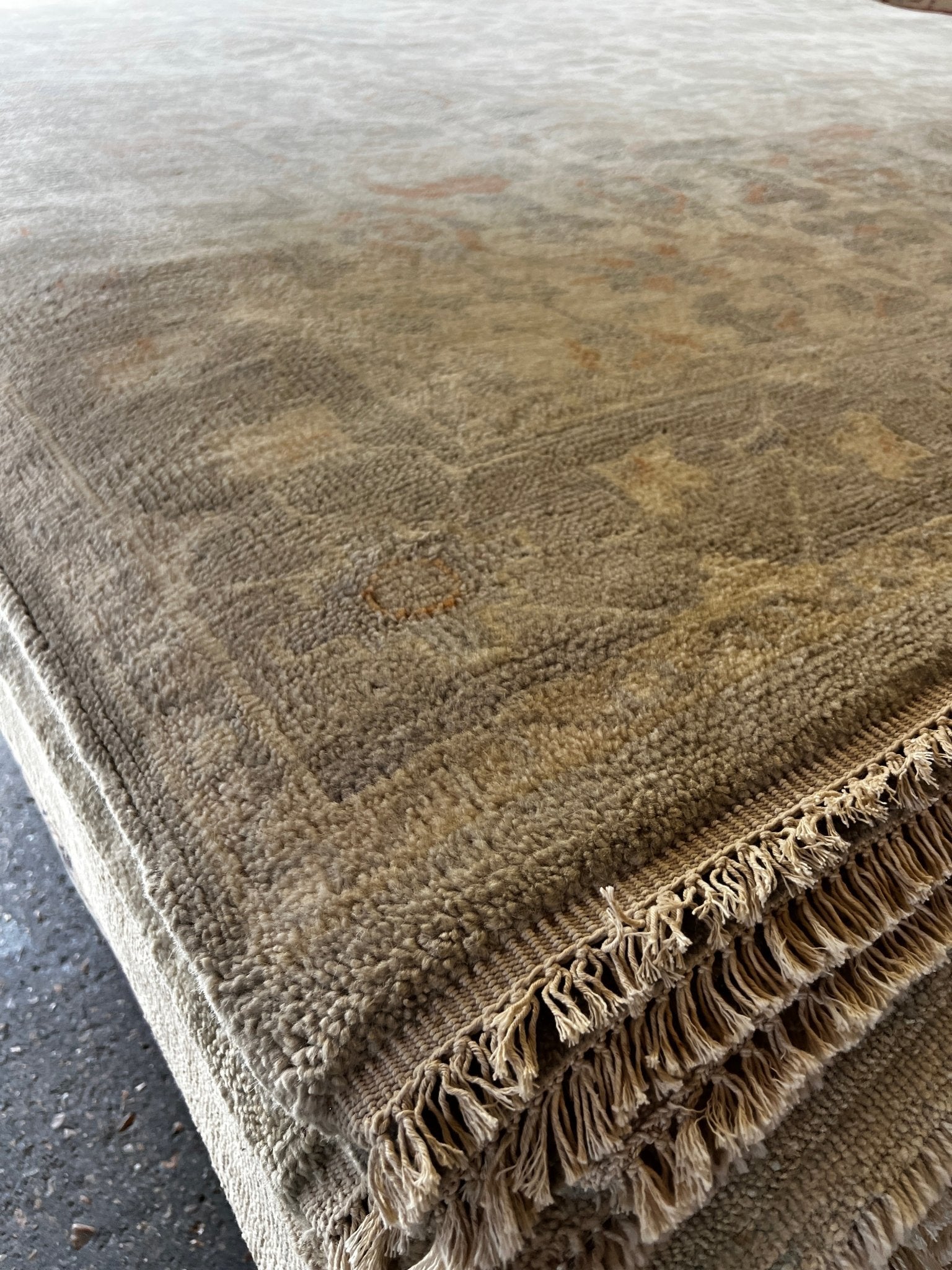 Giulia 9x12 Ivory and Grey All Over Oushak | Banana Manor Rug Factory Outlet