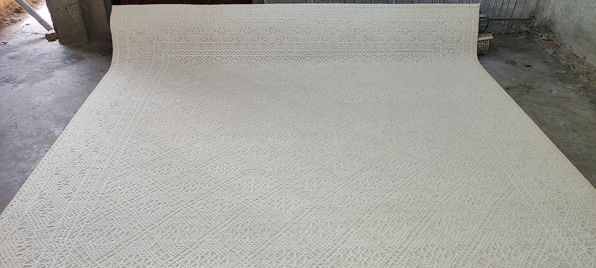 Giuliano 9x11.9 Hand-Knotted Ivory Modern | Banana Manor Rug Factory Outlet