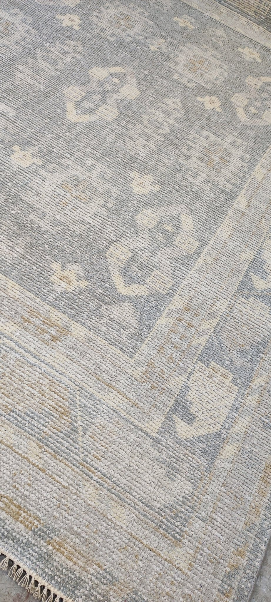 Gladys 8x9.9 Hand Knotted Silver & Grey Oushak | Banana Manor Rug Factory Outlet