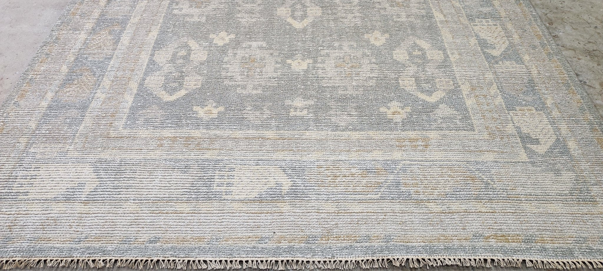 Gladys 8x9.9 Hand Knotted Silver & Grey Oushak | Banana Manor Rug Factory Outlet