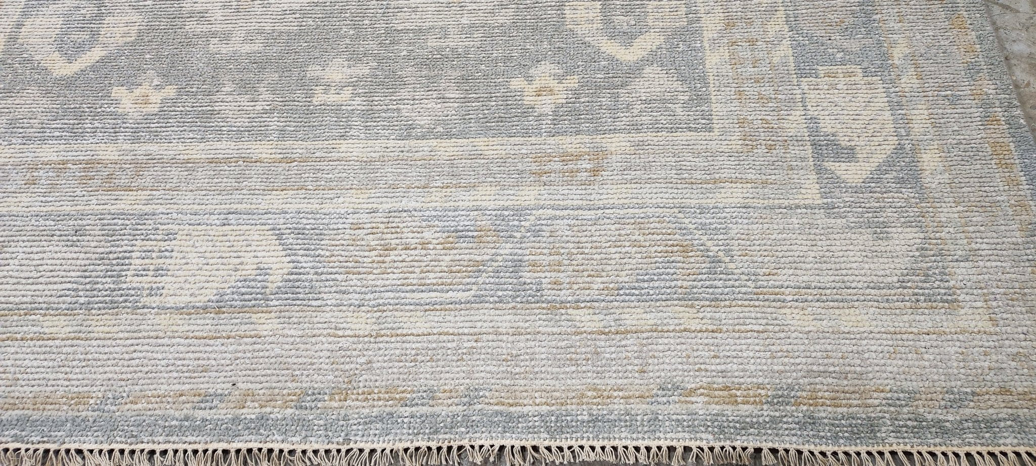 Gladys 8x9.9 Hand Knotted Silver & Grey Oushak | Banana Manor Rug Factory Outlet