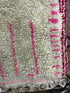 Glitzen 1.8x9.5 White and Pink Handwoven Moroccan Runner | Banana Manor Rug Company