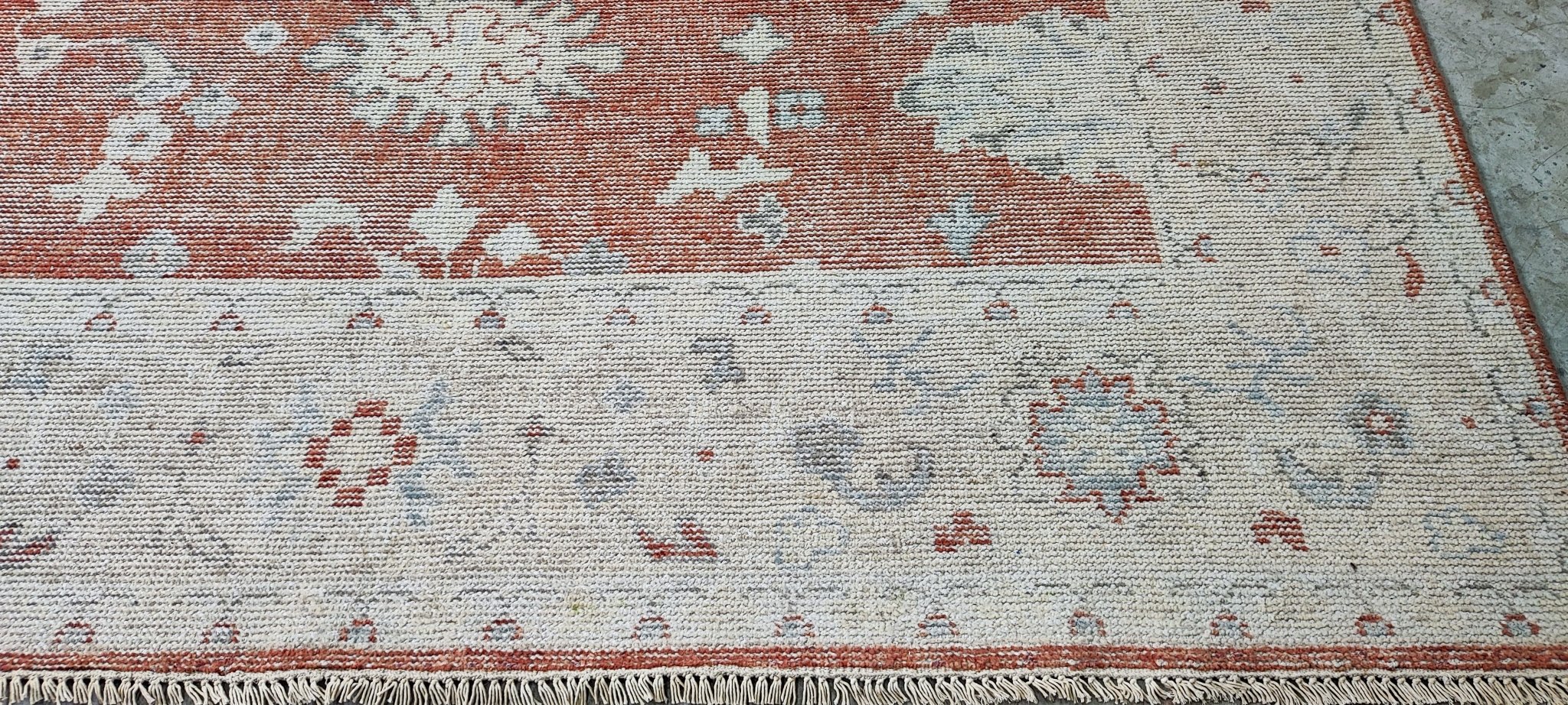 Gloria 8x9.9 Hand Knotted Rust & Beige Oushak | Banana Manor Rug Factory Outlet