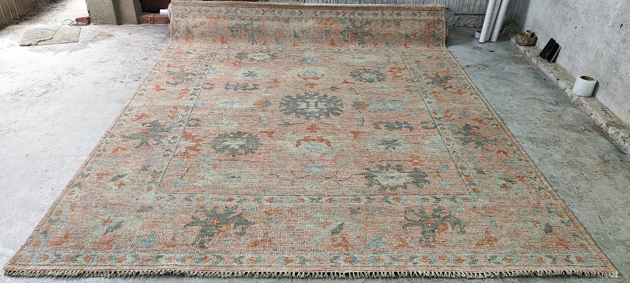 Graddy 8x10 Hand Knotted Rust on Rust Oushak | Banana Manor Rug Factory Outlet