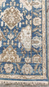 Greer 2.6x9.9 Hand-Knotted Blue and Cream Oushak Runner | Banana Manor Rug Company