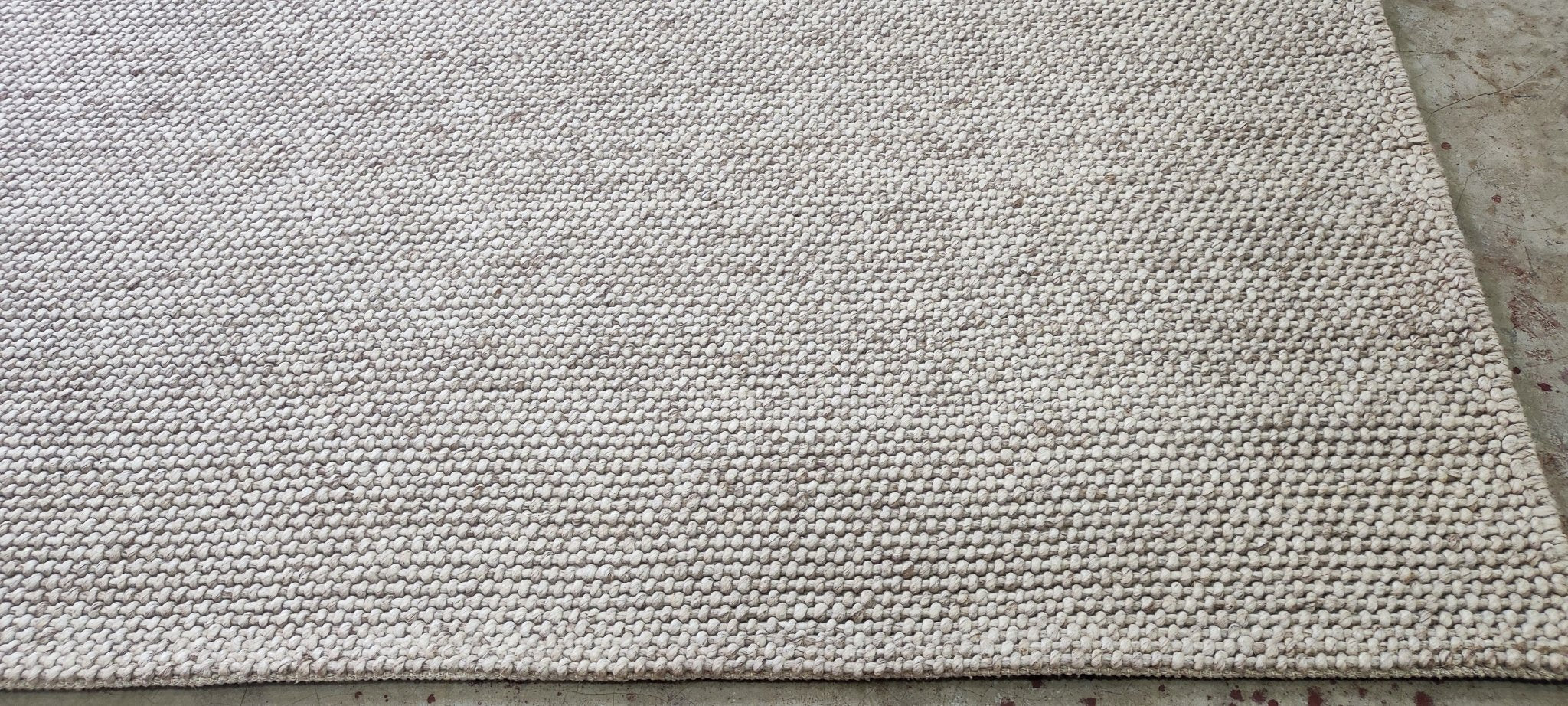 Greg 6.3x9.3 Handwoven Wool Durrie Natural Textured | Banana Manor Rug Factory Outlet