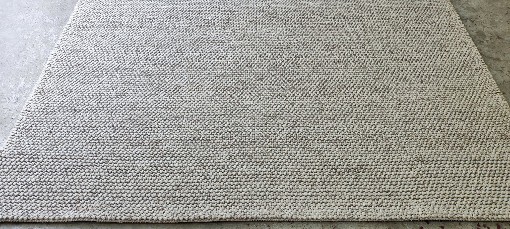 Greg 6.3x9.3 Handwoven Wool Durrie Natural Textured | Banana Manor Rug Factory Outlet