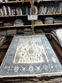 Greta 5x7 Ivory & Blue Oushak | Banana Manor Rug Factory Outlet