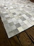 Grey and White Checkerboard Cowhide Runner 2.5x8 | Banana Manor Rug Factory Outlet