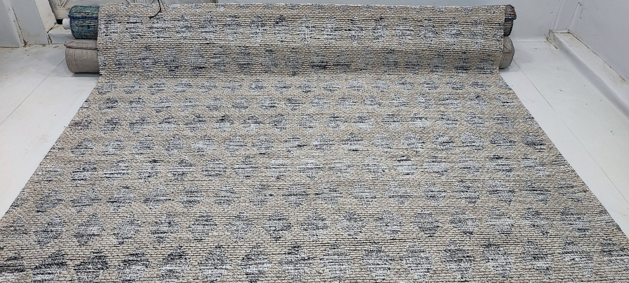 Griff 8x10 Handwoven Beige Jacquard Durrie | Banana Manor Rug Factory Outlet