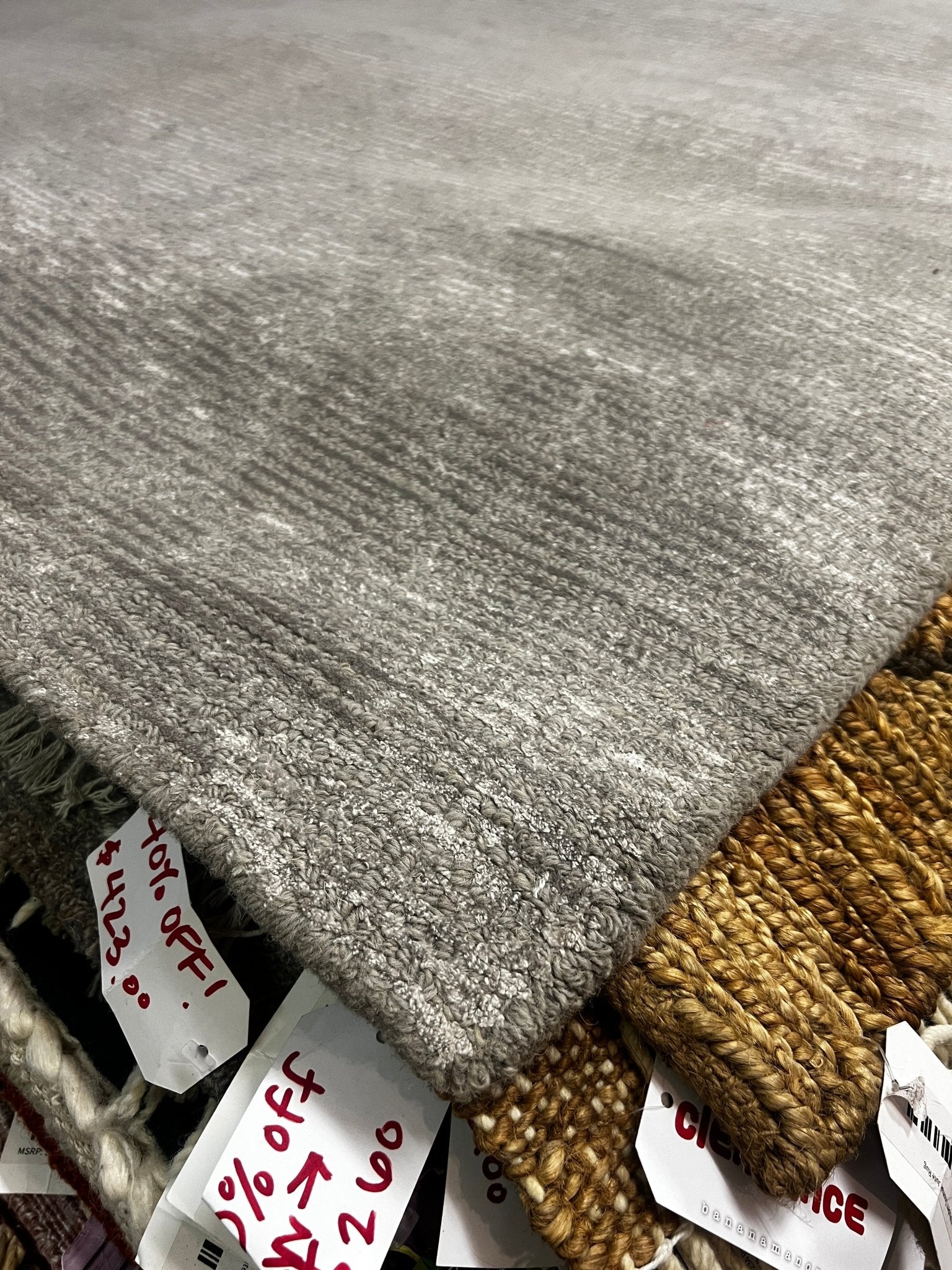 Gry Bay Grey Beige 5.3x7.6 Hand-Tufted Rug | Banana Manor Rug Factory Outlet