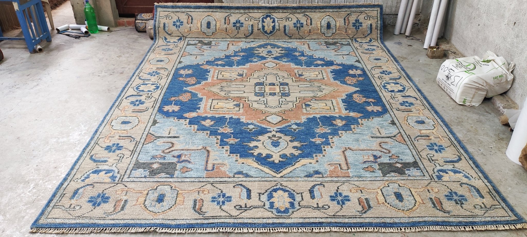 Guiliana 8x10 Blue & Tan Heriz | Banana Manor Rug Factory Outlet