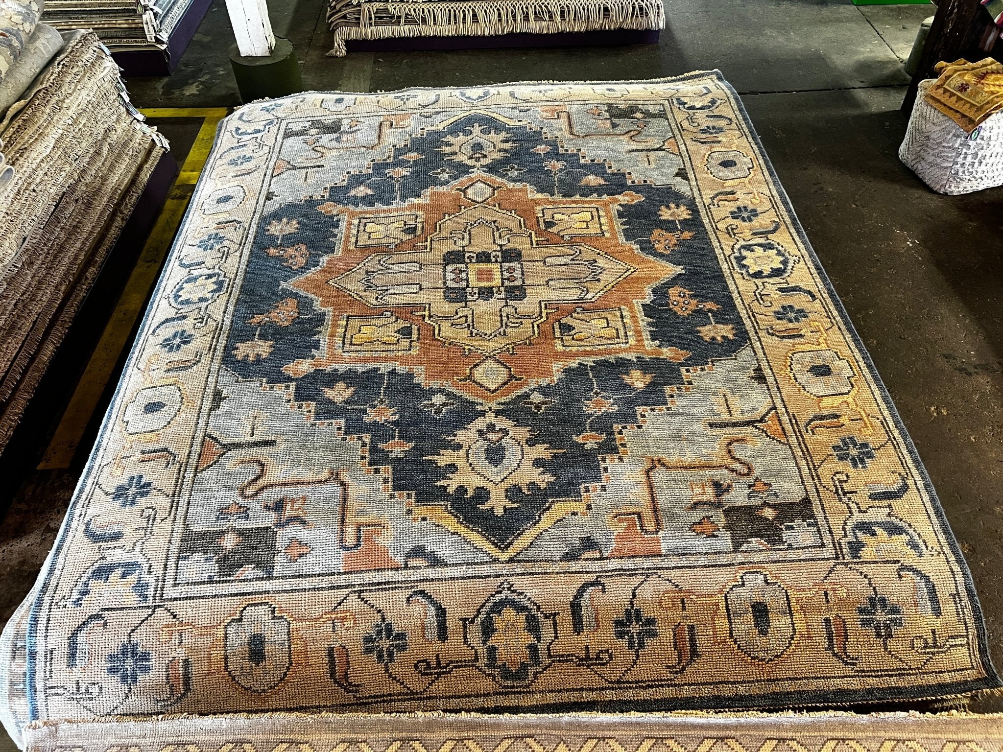 Guiliana 8x10 Blue & Tan Heriz | Banana Manor Rug Factory Outlet