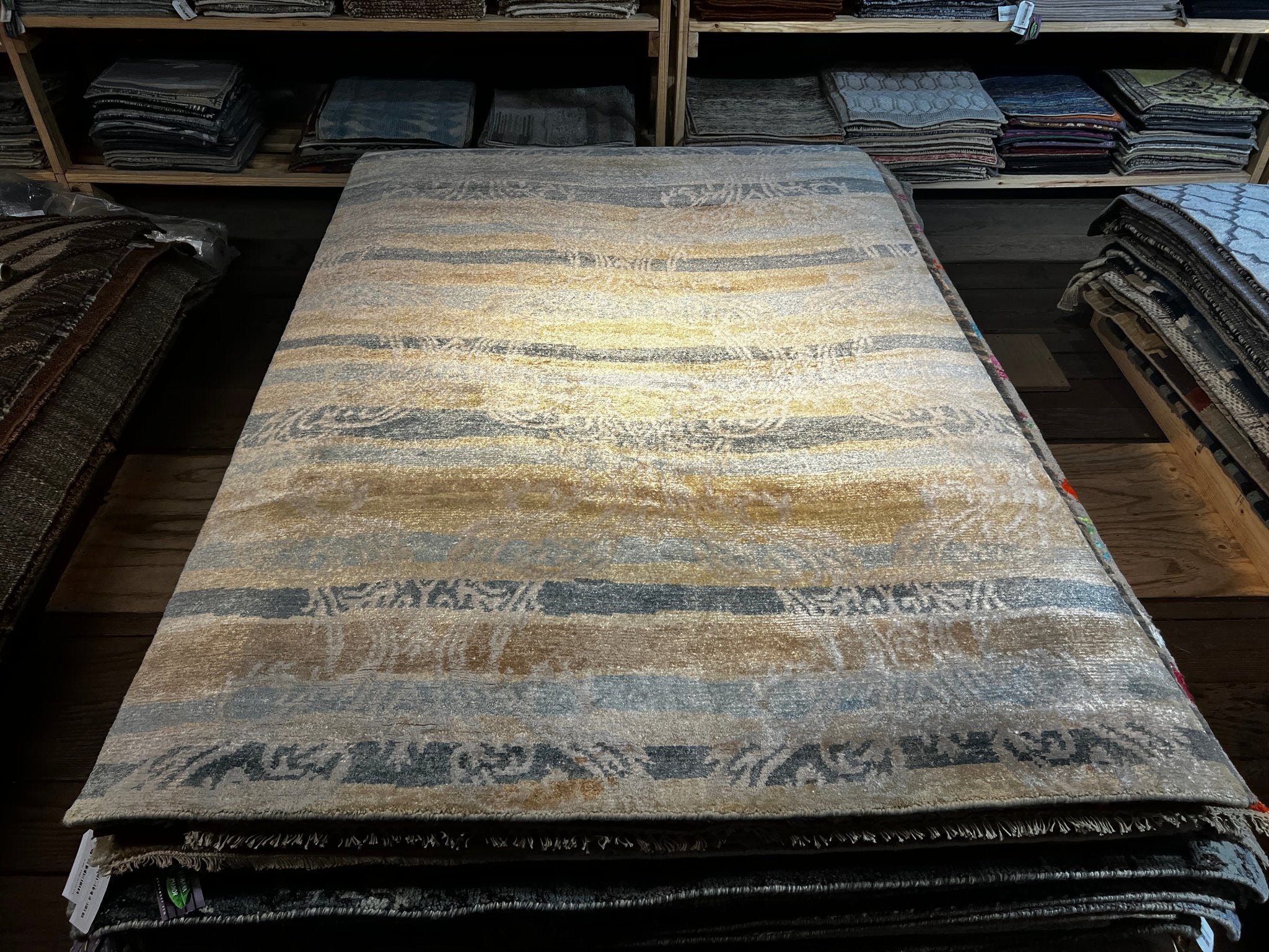 Gulla Jónsdóttir Multi-Colored Modern Hand-Knotted Rug 5x8 | Banana Manor Rug Company