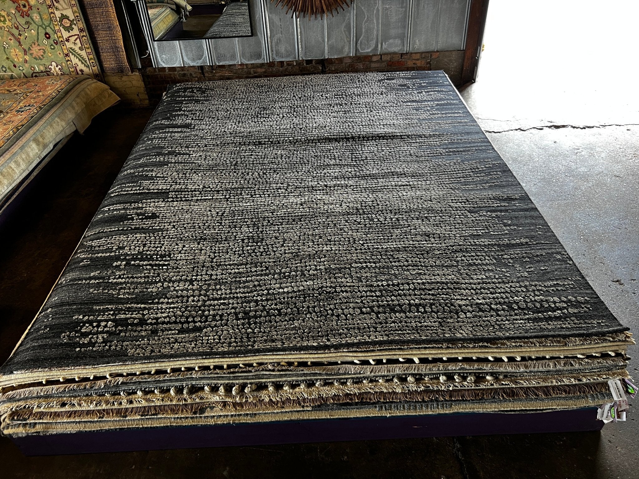 Guy Pearce 9.3x12.3 Hand-Knotted Modern Rug Dark Grey Abstract