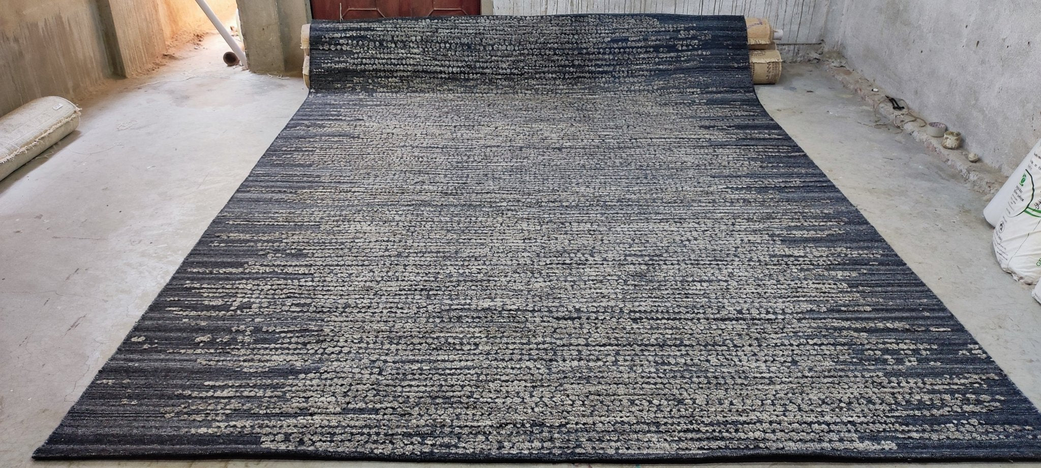 Guy Pearce Hand-Knotted Modern Rug Dark Grey Abstract 9.3x12.3 | Banana Manor Rug Company