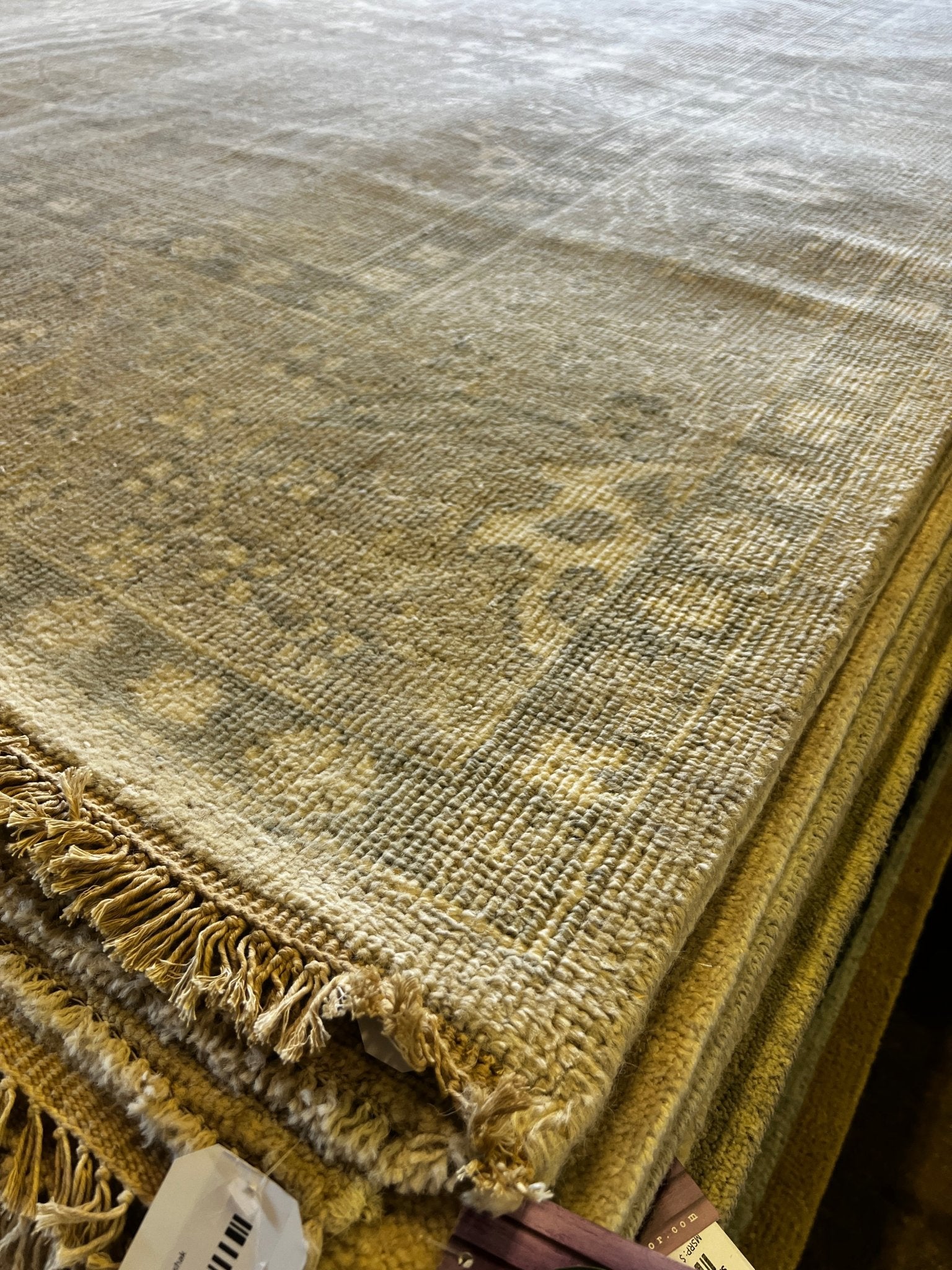 Haley O'Hara 9x11.9 Tan Hand-Knotted Oushak Rug | Banana Manor Rug Factory Outlet
