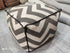 Handwoven Gray and Ivory Chevron Patterned Cotton Pouffe | Banana Manor Rug Company
