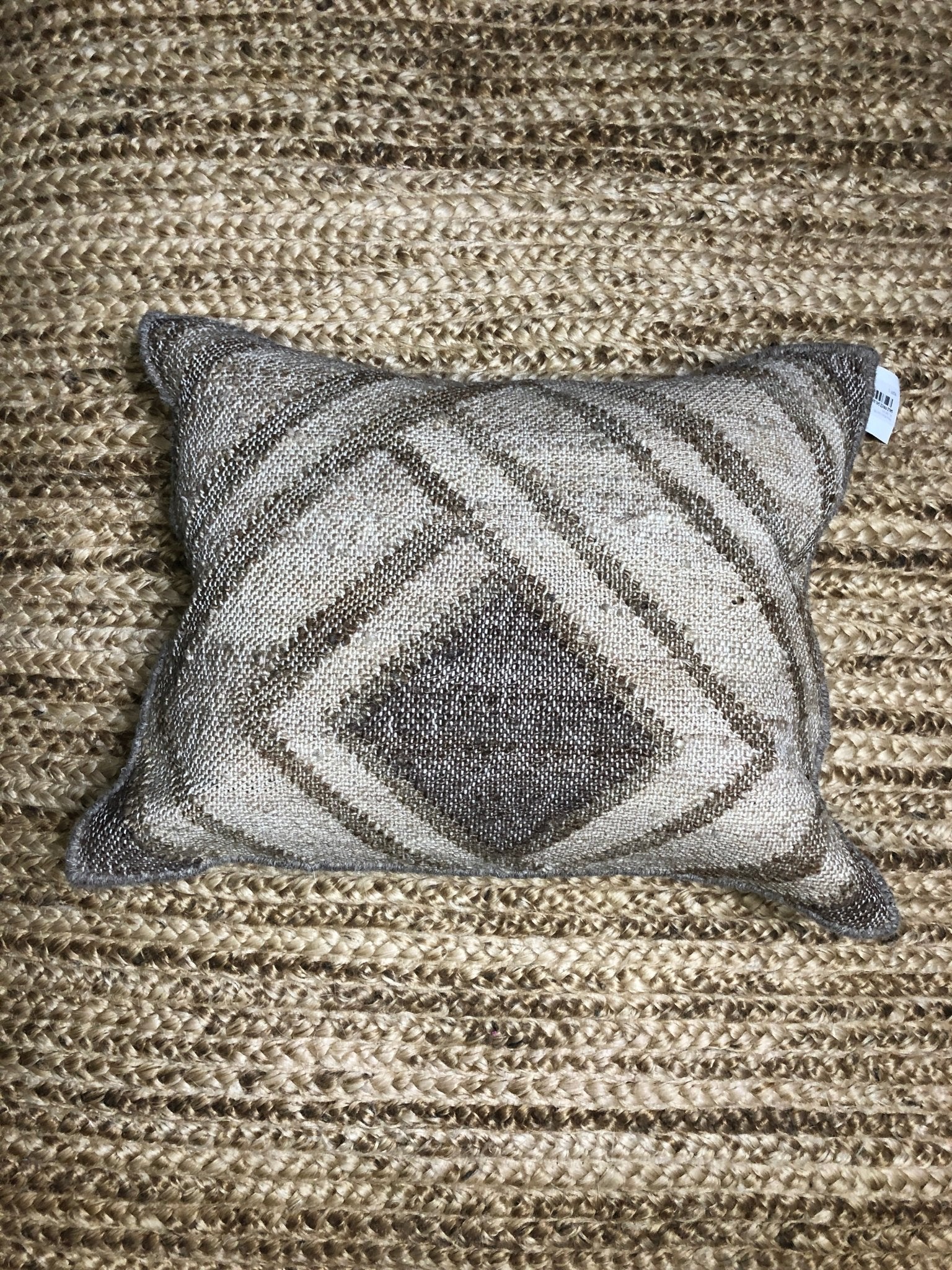 Harlow Natural Jute Geometric Pillow | Banana Manor Rug Company