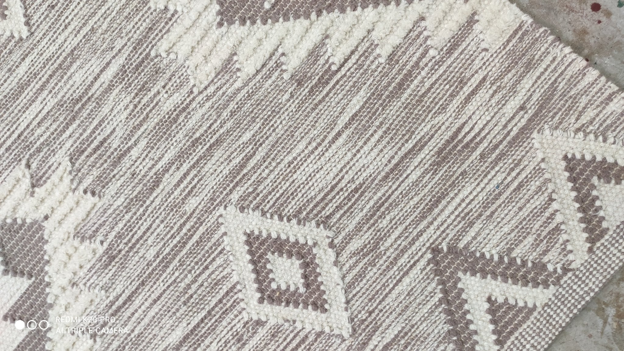 Harry Kellar 6x8.9 Light Brown High-Low Handwoven Durrie Rug | Banana Manor Rug Company