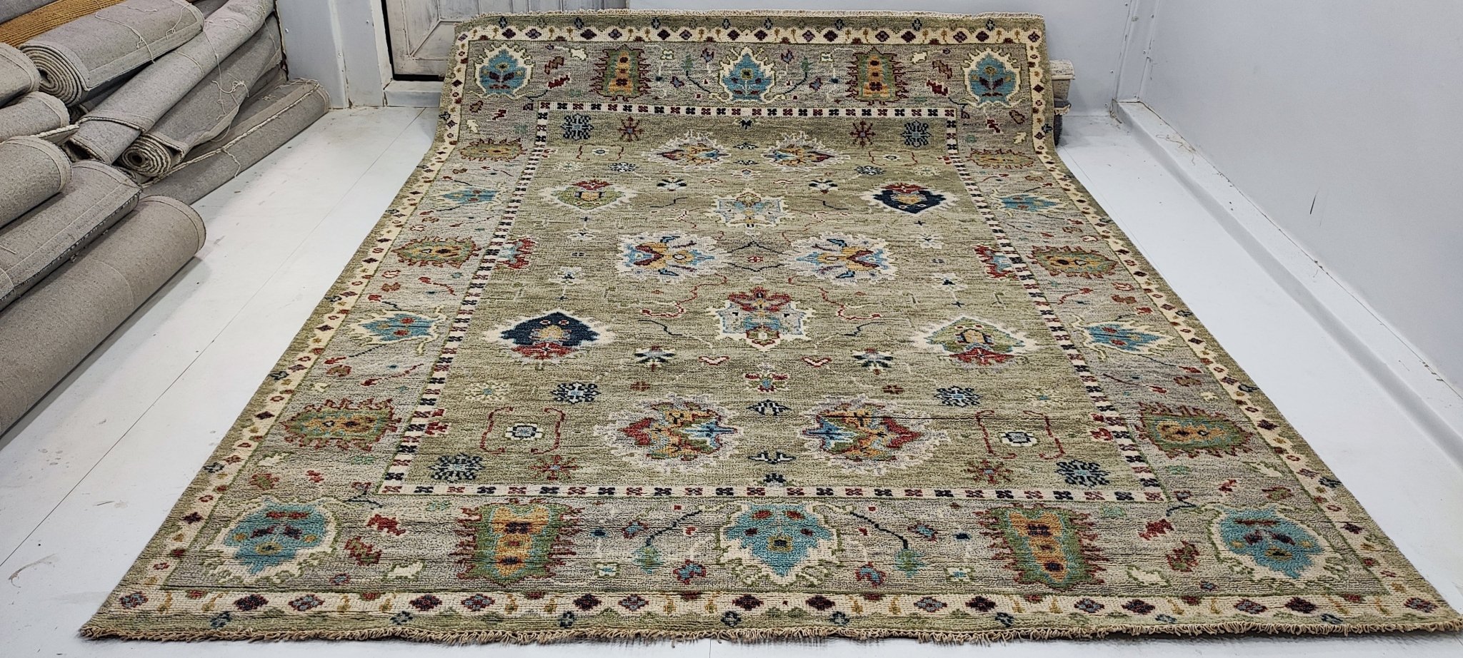 Hattie Adams 9x12 Hand-Knotted Tan Oushak | Banana Manor Rug Factory Outlet