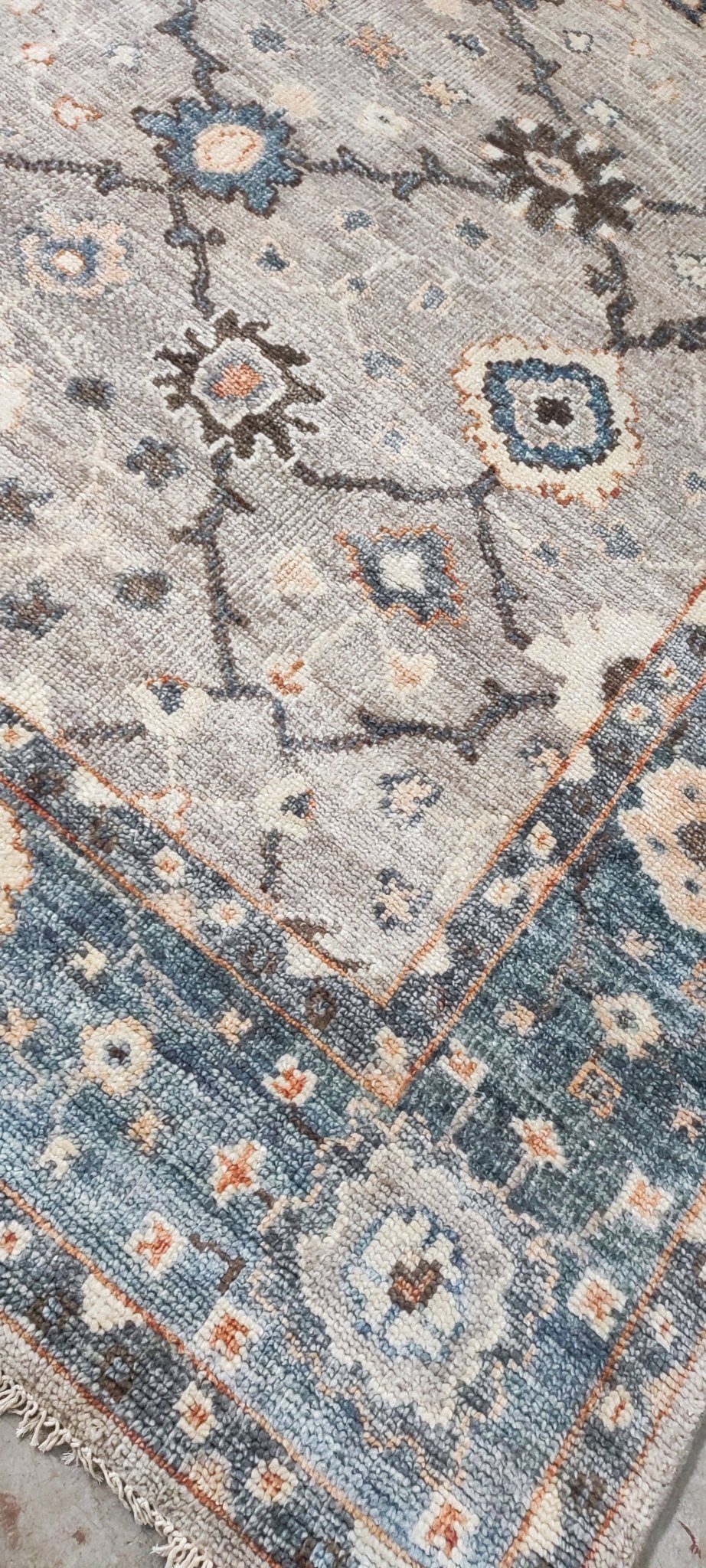 Hazel Honeysuckle 8x10 Hand Knotted Tan & Grey Oushak | Banana Manor Rug Factory Outlet