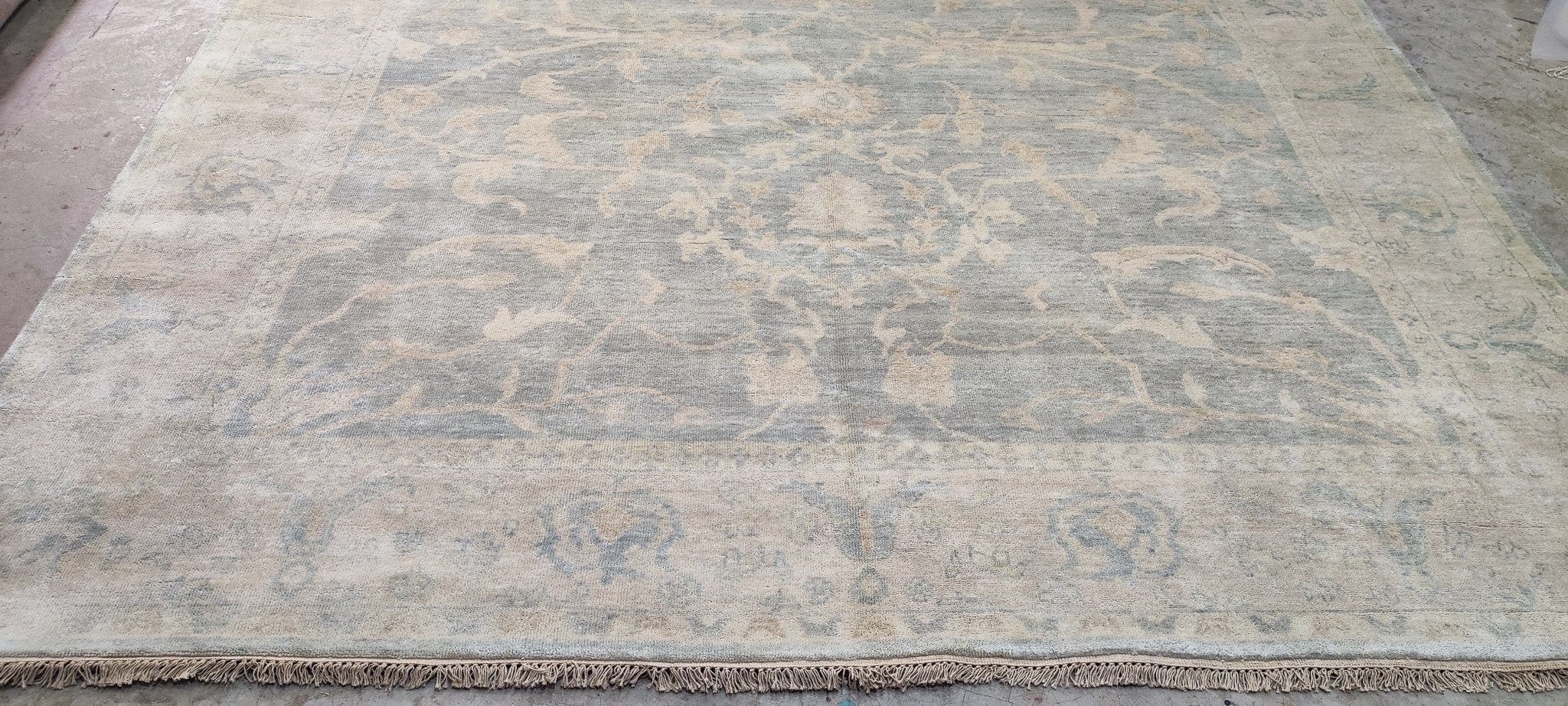 Heather O'Hara Aqua Hand-Knotted Oushak Rug 8x10 | Banana Manor Rug Company